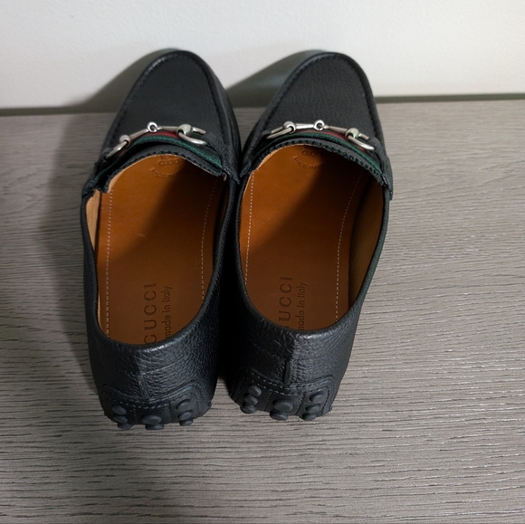2 Left GUCCI DAMO Men’s Leather Web Stripe/ Bit Black Loafer  8.5 READ DESCRIPT - Picture 10 of 10